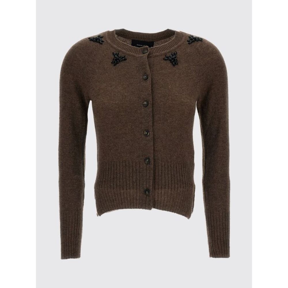 Simone Rocha Crewneck Cardigan In Pure Cashmere With Embroidered Rhinestones - Picture 2 of 3